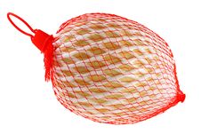 Fresh Cantaloup Melon Wrapped In A Red Plastic Bag Stock Photos Fresh Cantaloup Melon Wrapped In A Red Plastic Bag Stock Photos