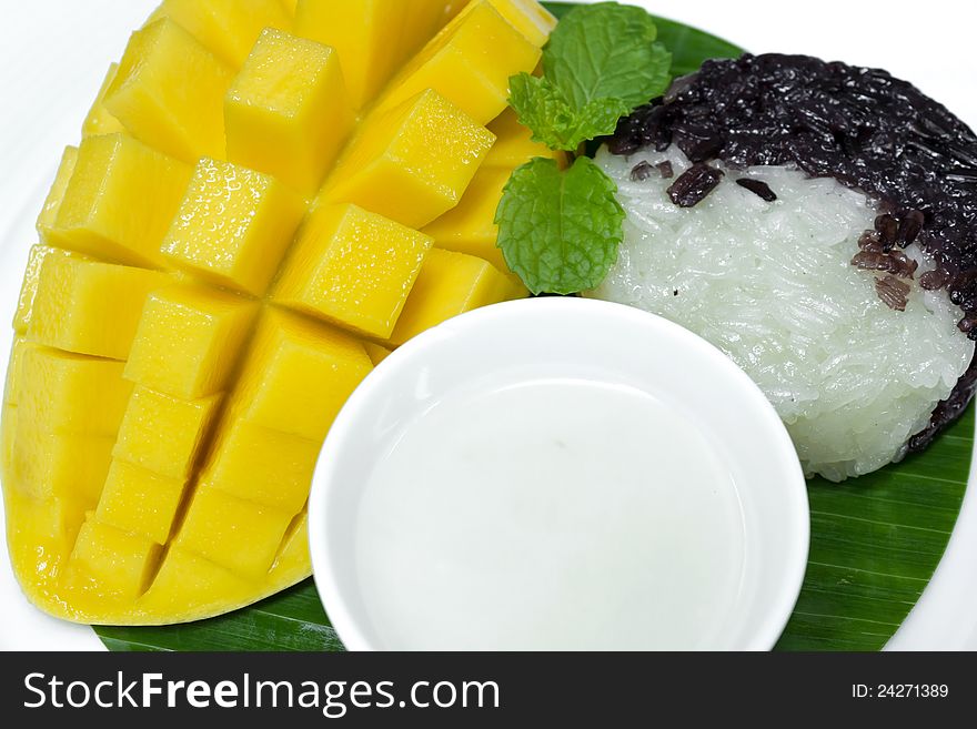 Black And White Sticky Rice With Mango