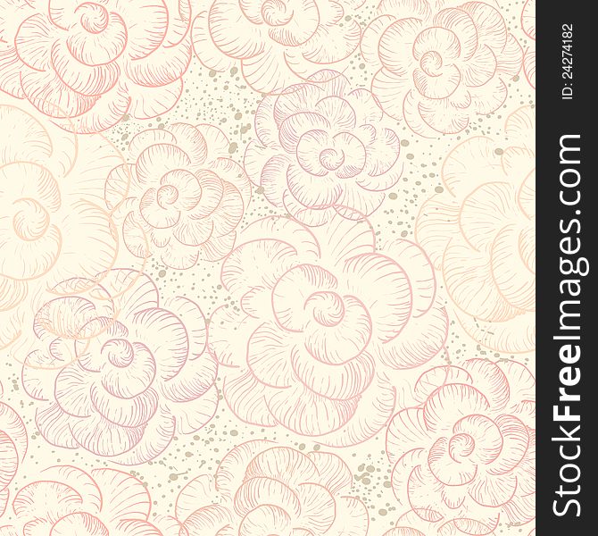 Abstract seamless flower texture in pastel tones