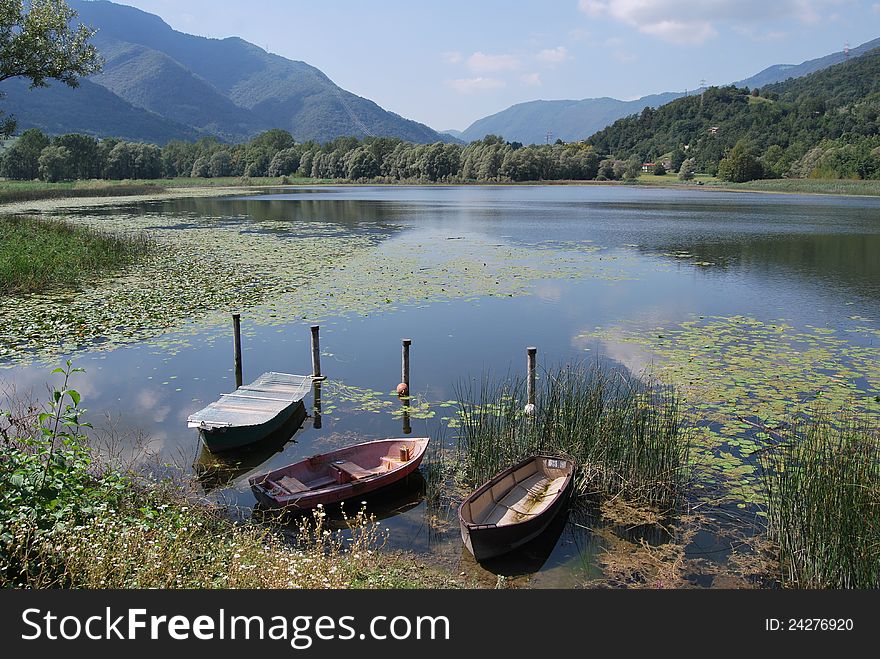 Gaiano lake northern Italy bergamo country, glacial origin