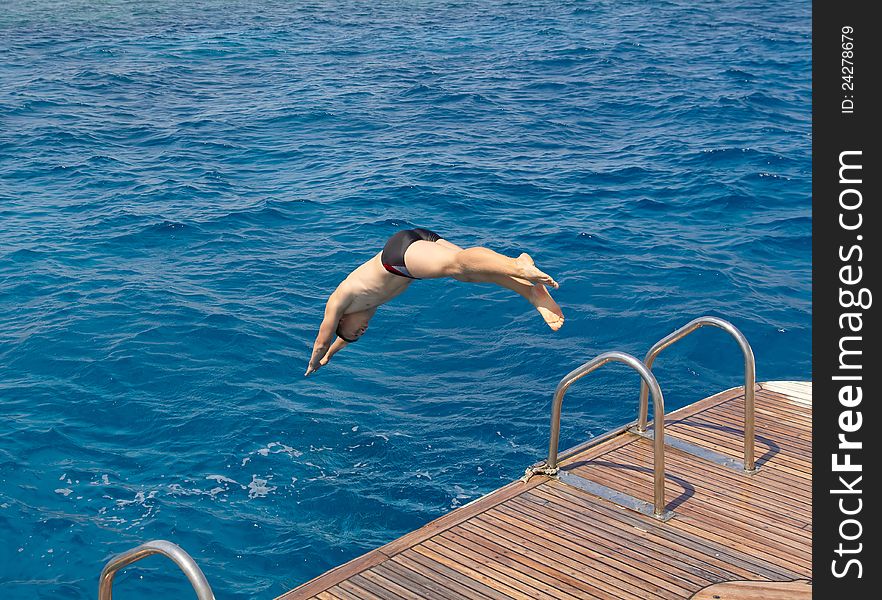 Jump in the sea. Hurghada, Egypt.