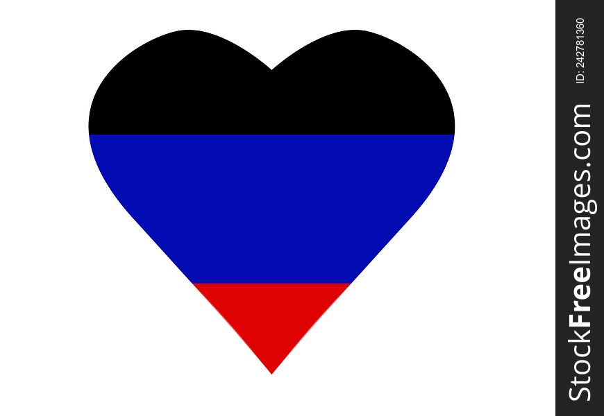 The flag of the Donetsk People`s Republic in the form of a heart. The flag of the Donetsk People`s Republic in the form of a heart.