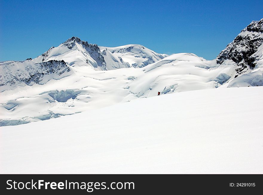 Jungfrau glacier in Swiss Alps