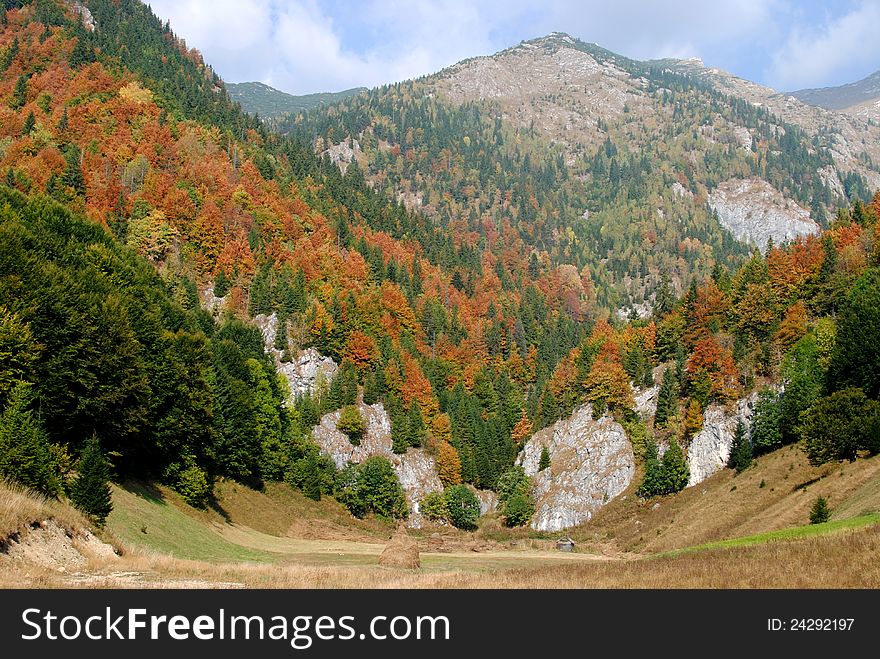 A view of Retezat Mountain in early October. A view of Retezat Mountain in early October