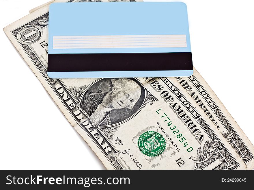 Bank credit card and dollars