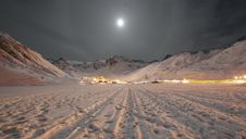 Moonlight Alpine Town Royalty Free Stock Photography Moonlight Alpine Town Royalty Free Stock Photography