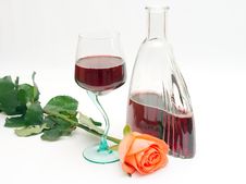 Red Wine And Rose Royalty Free Stock Photos Red Wine And Rose Royalty Free Stock Photos