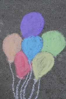 MultiColored Chalk Balloons Stock Photos