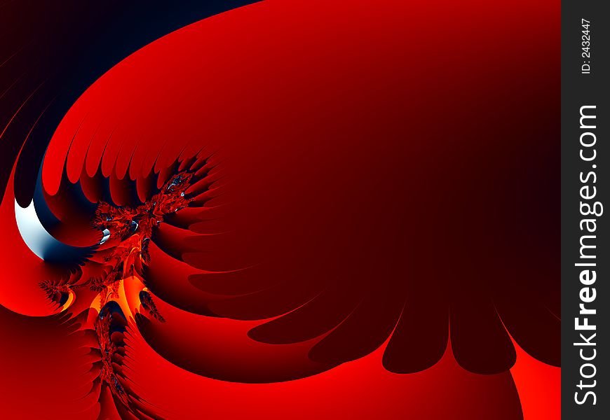 Red spikes is a complex fractal image for futuristic design application