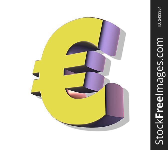 Multi coloured 3d euro sign