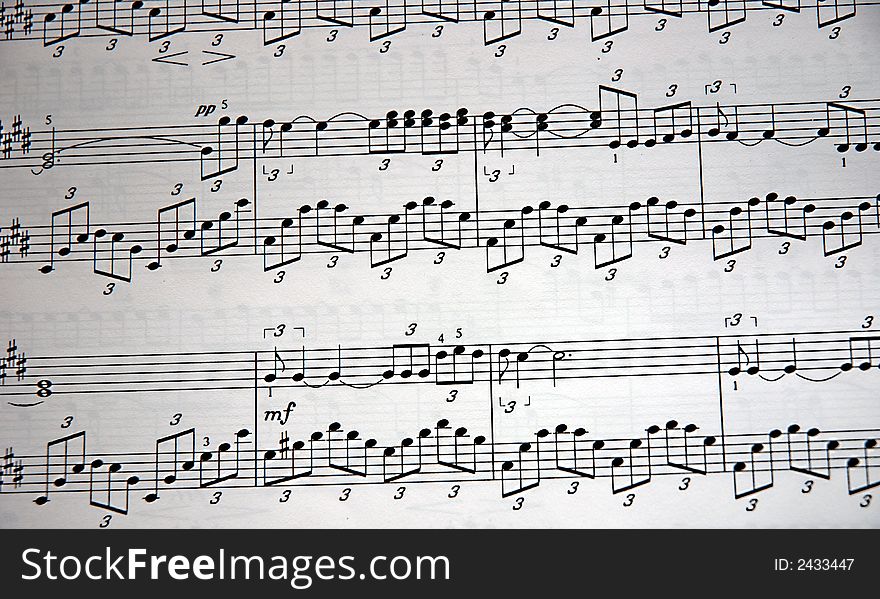 Music notes on white background