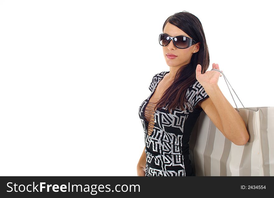 Beautiful woman with shopping bags. Beautiful woman with shopping bags