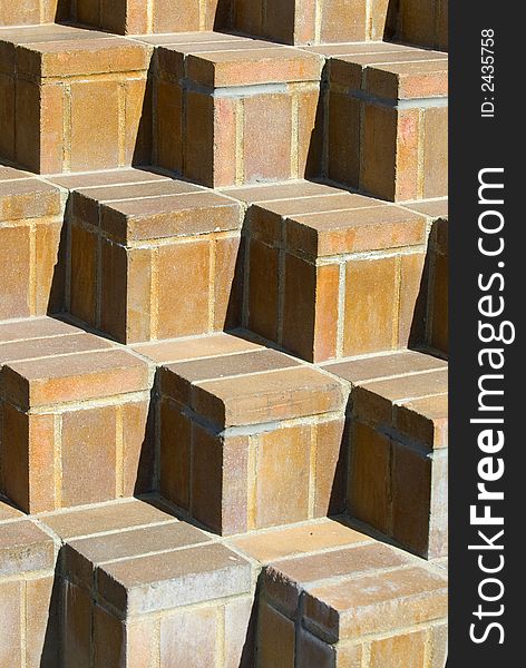 Repeating pattern of squares in man made brick structure. Repeating pattern of squares in man made brick structure