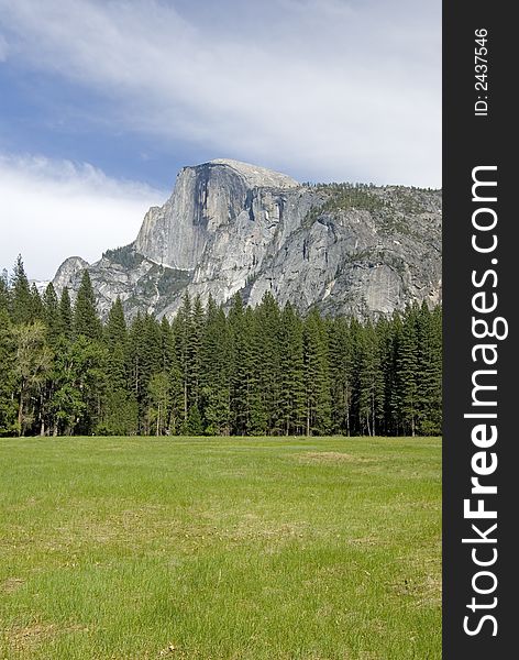 Half Dome Seen From Valley