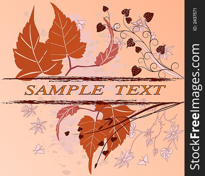 Vector- Floral grunge with vines and grass. Copy space for text. Vector- Floral grunge with vines and grass. Copy space for text.