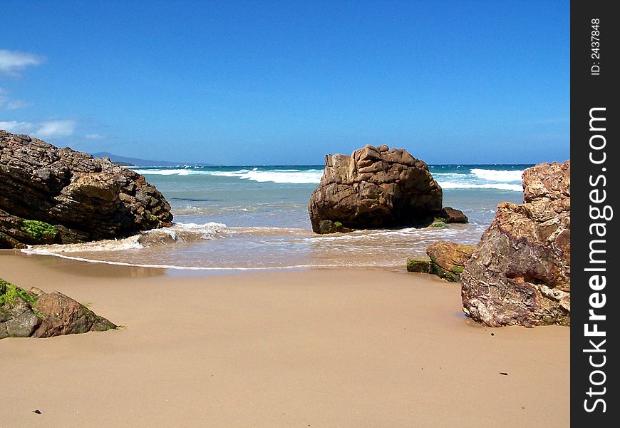 View of ocean from near Betka river at Mallacoota, Victoria, Australia