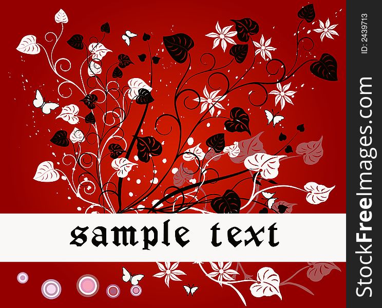 Floral background with frame - vector. Floral background with frame - vector
