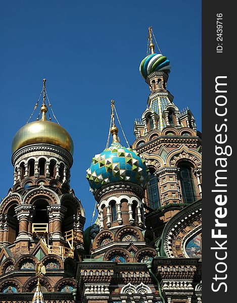 The Saviour on the Blood close up, St. Petersburg.