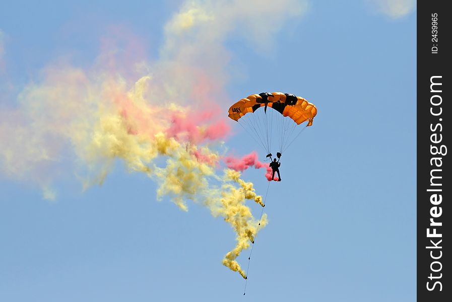 US Army Golden Knight performed at an air show