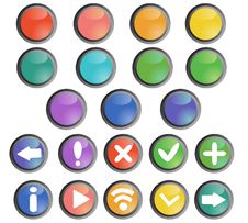 Round Colored Buttons Stock Photos