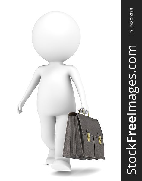 3D little human character The Businessman with a Briefcase. Business People series. 3D little human character The Businessman with a Briefcase. Business People series.