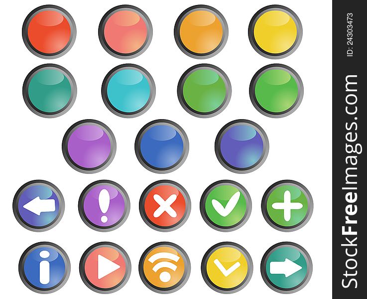 Round colored buttons