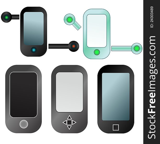 Abstract mobile devices icon set