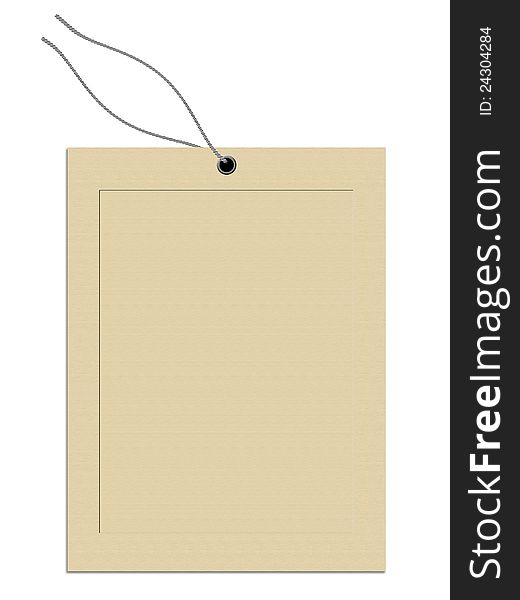 Illustration of blank cardboard tag