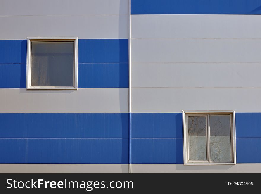 Windows facade and on metallic building. Windows facade and on metallic building