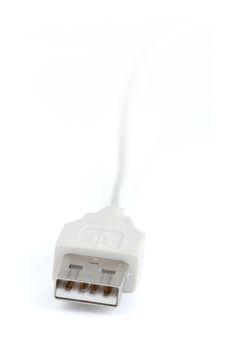 White USB Plug On A White Background Royalty Free Stock Image White USB Plug On A White Background Royalty Free Stock Image