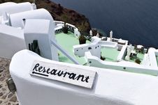 Restaurant At Santorini Island, Greece Royalty Free Stock Photography Restaurant At Santorini Island, Greece Royalty Free Stock Photography