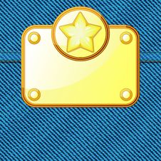 Free Denim And Golden Plate Royalty Free Stock Images - 24319109