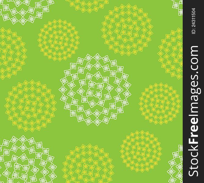 Seamless abstract flower pattern with dandelion