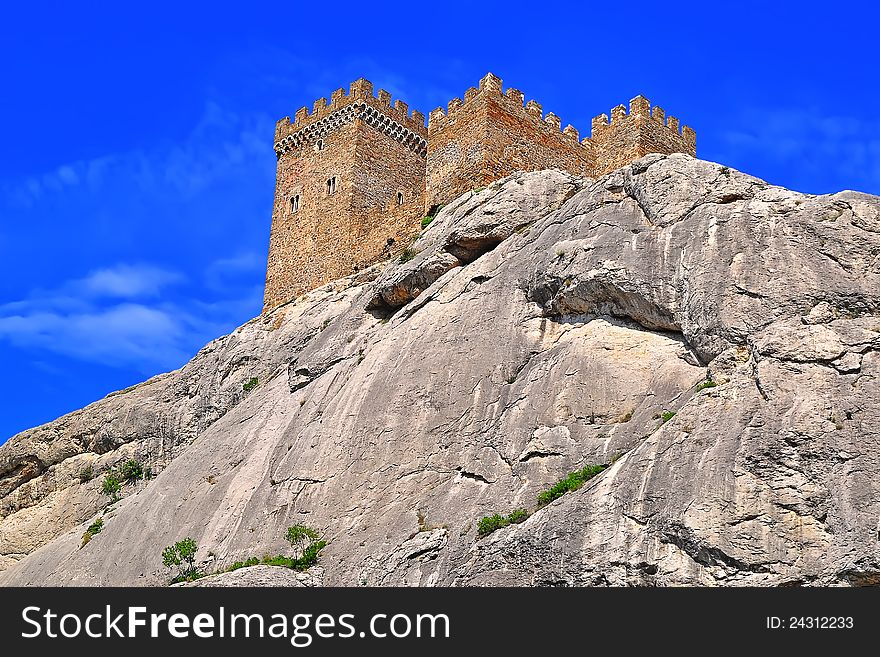 Known Genoa fortress on a rock in Crimea, Ukraine. Known Genoa fortress on a rock in Crimea, Ukraine