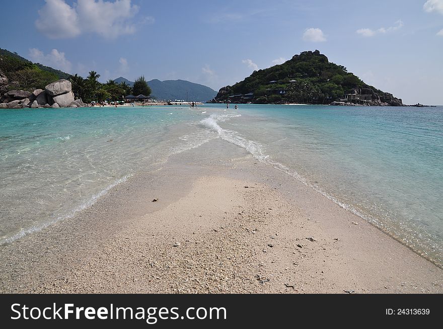 Separated beach at Nangyuan island one of the most famous travel destination in Thailand
