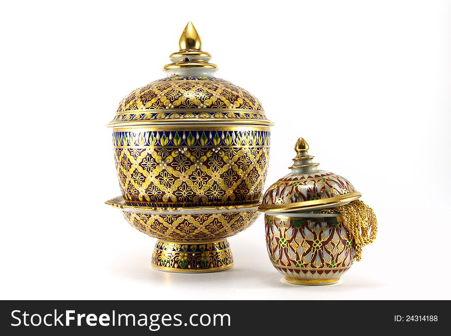 Thai classical jewelry bowl Benjarong
