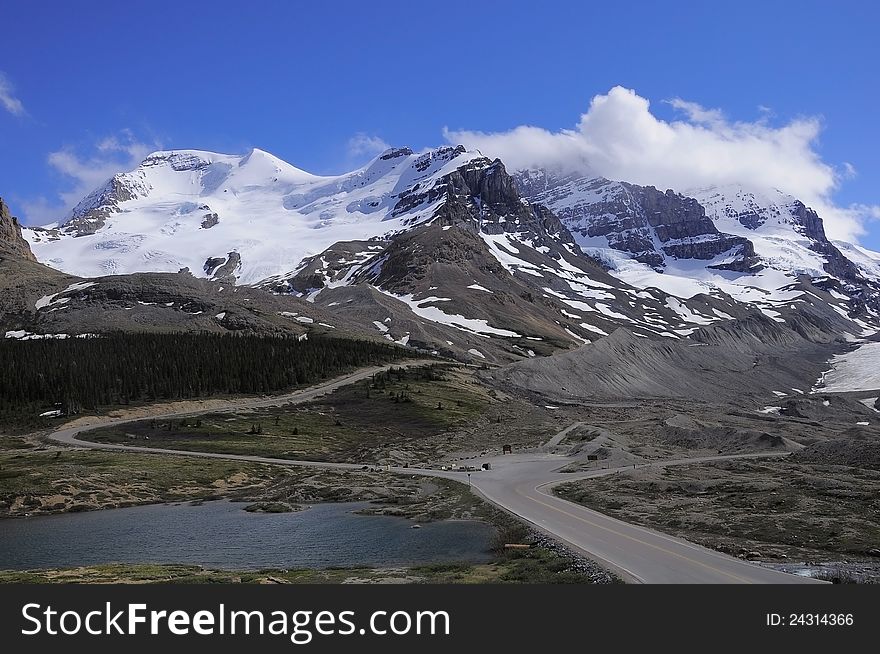 Going by Icefield parkway. Banff National park. Canada. Going by Icefield parkway. Banff National park. Canada.