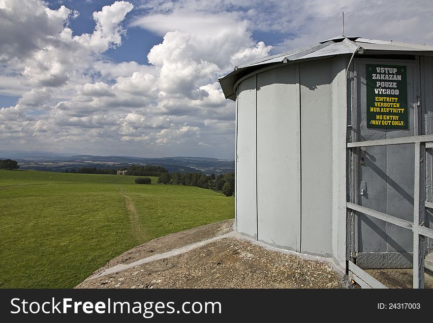 View of the landscape from an old war bunker. View of the landscape from an old war bunker