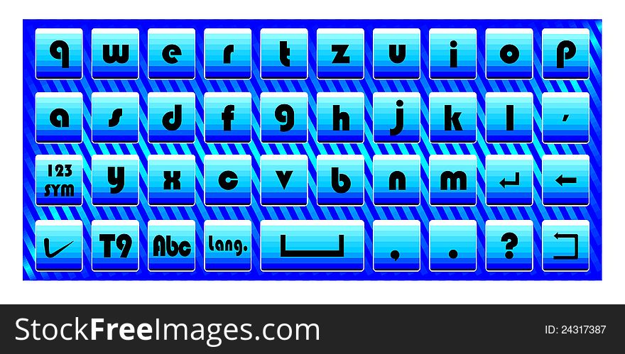 Application keyboard for touch screen for mobile phone. Application keyboard for touch screen for mobile phone