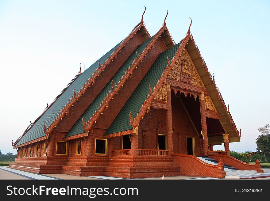 Beautiful Thai Temple Wat pha swangweeravong in Ubonratchathani, Thailand