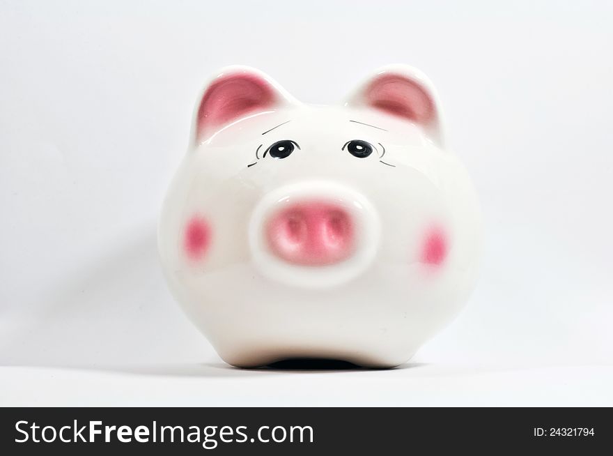 A piggy saving box on white background