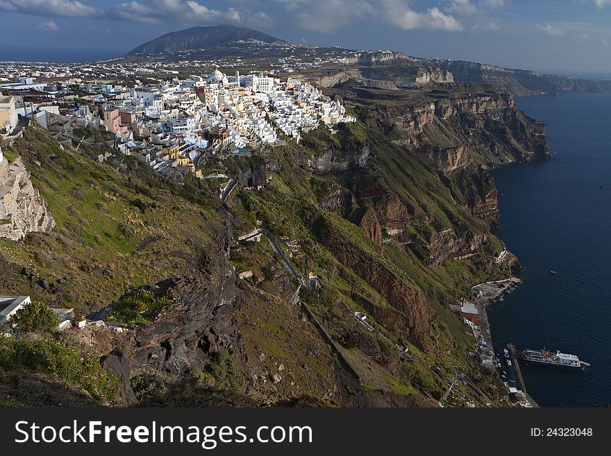 Fira city at Santorini island, Greece