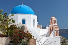 Traditional Church At Santorini, Greece Stock Photography