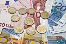 Euro Currency And Coins Royalty Free Stock Photography