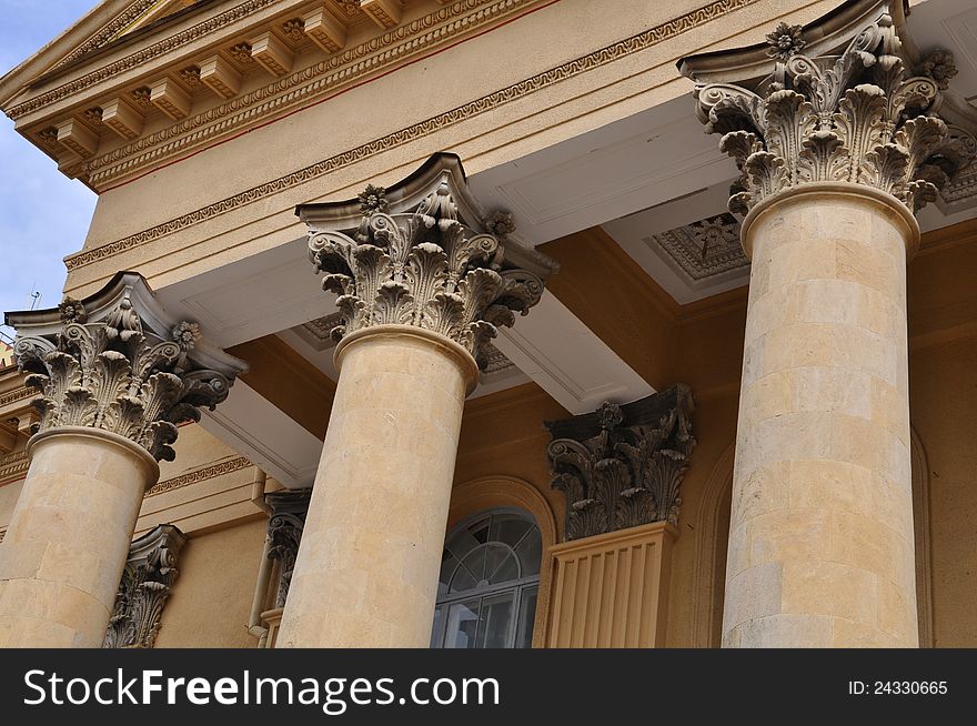 Columns of the library building in Stavropol