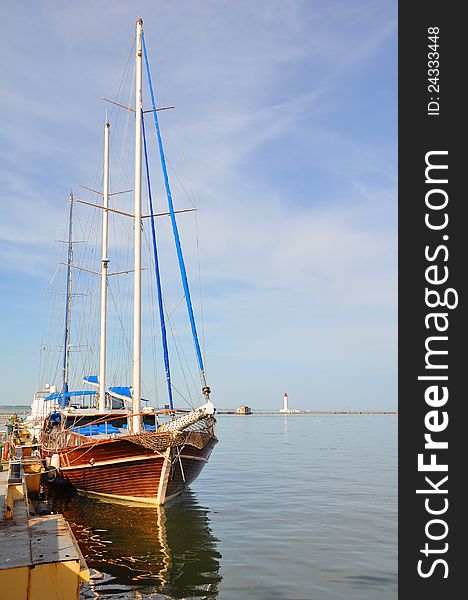 Stock photo - boat in the port of Odessa. Stock photo - boat in the port of Odessa