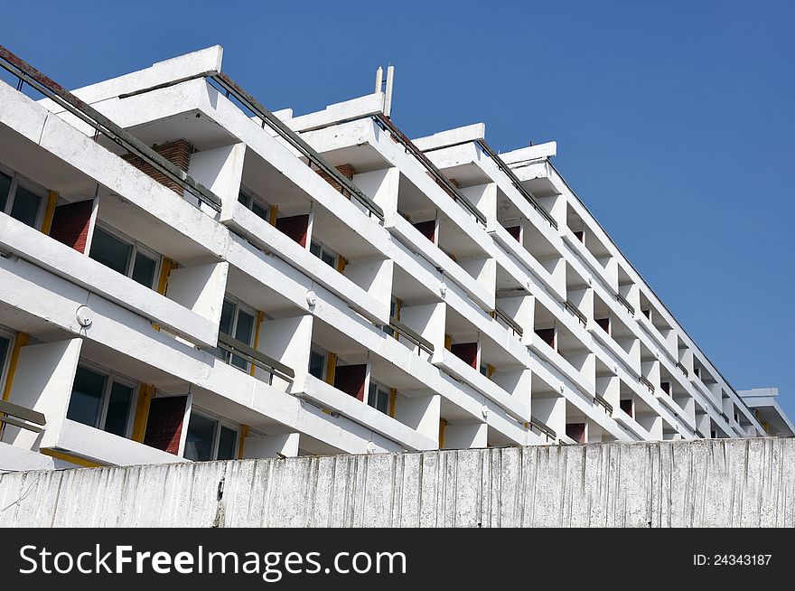 Modern white architecture and balcony. Modern white architecture and balcony