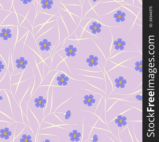 Floral seamless pattern with blue flowers