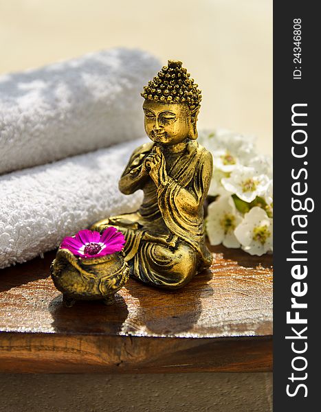 Spa Concept With Golden Buddha