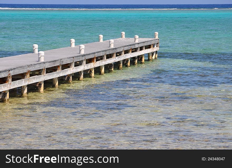 A typical small dock on the Caribbean island of Grand Cayman. A typical small dock on the Caribbean island of Grand Cayman